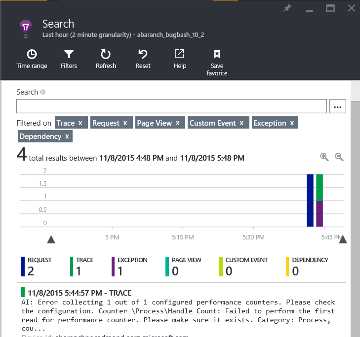 Application Insights diagnostic traces